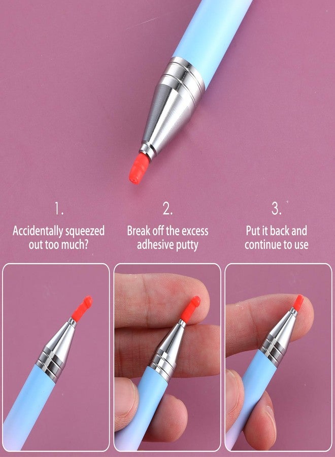KFHENSOMR Rhinestone Picker Wax Pen Refillable Diamond Art Painting Pen Rhinestones Applicator with 6 Additional Wax Refills Diamond Picker Tools for Nail Design and Gem Art Painting - Image 4